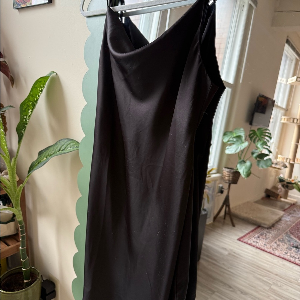 Urban Outfitters Black Sleeveless Cowl Neck Slip Dress